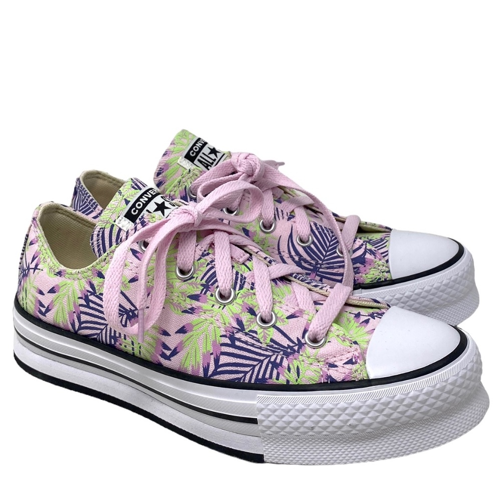 Converse Ctas Eva Lift OX Platform Low Sneakers Canvas Kids Women Pink A01200F